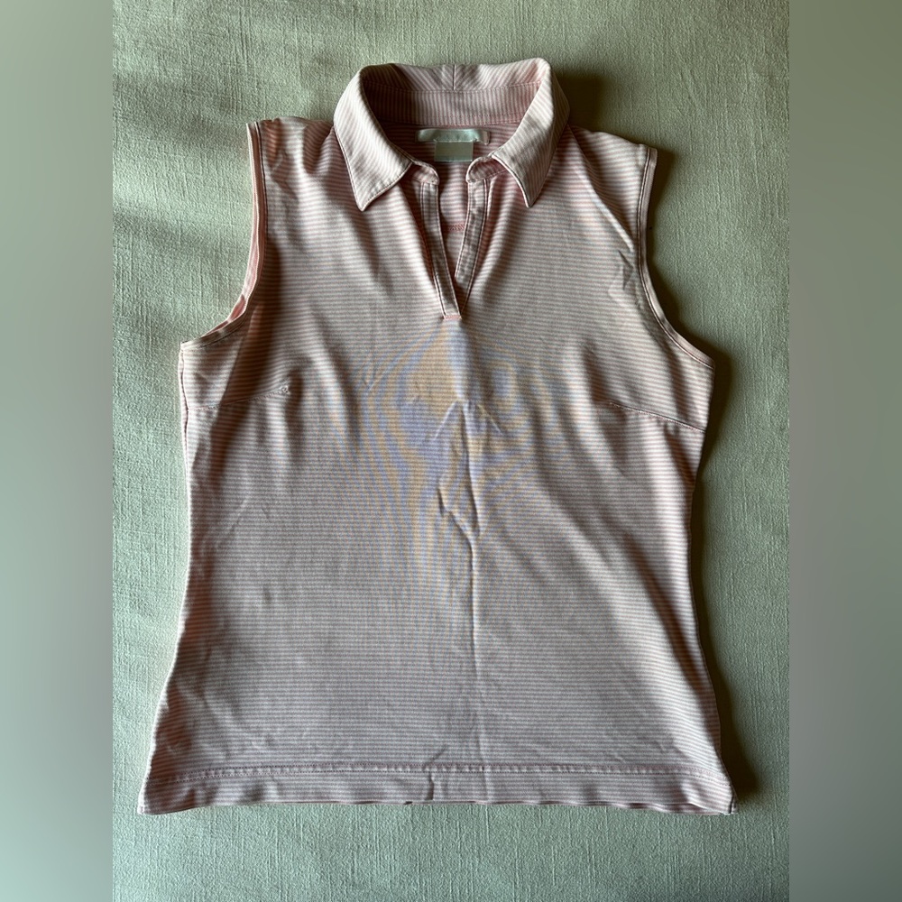 Nike Dri-Fit Pink stripe golf tank